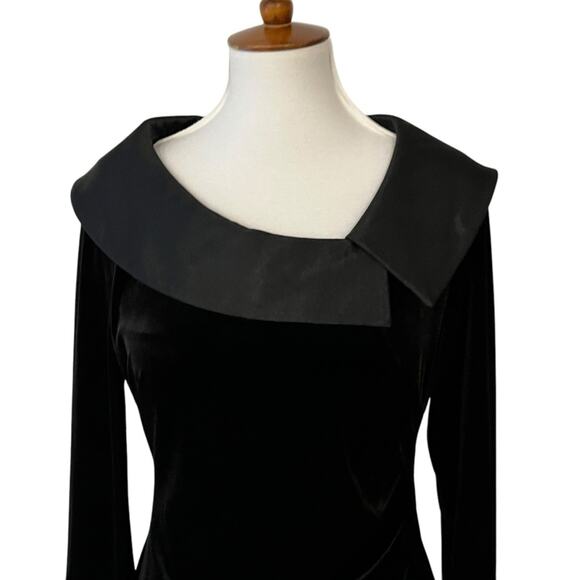 Jessica Howard 10P Cocktail Dress Velvet Retro Stretch 10 Petite Elegant Classic - Picture 4 of 16